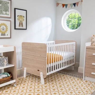 Boori natty cot bed in white and oak