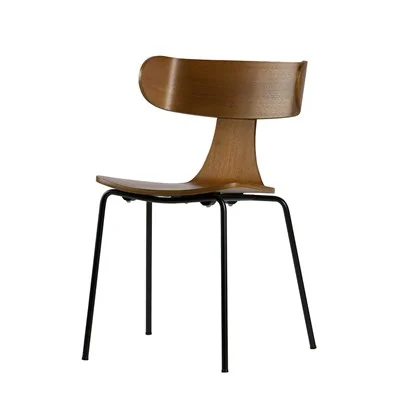 Brown curved back dining chair