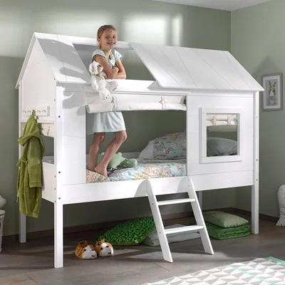 Charlotte white kids house cabin bed
