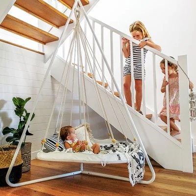 Childrens bambino hammock with stand in white
