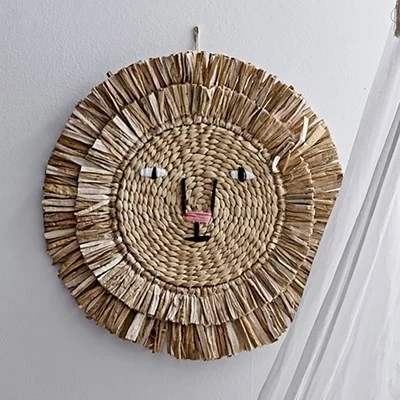 Childrens natural woven rattan wall hanging