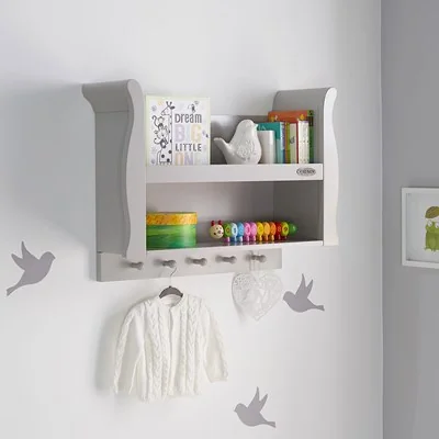 Childrens wooden wall shelf storage
