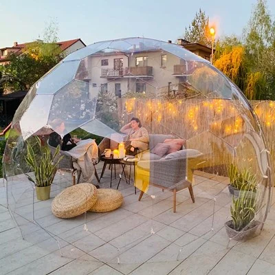Clear garden dome pod with achoring kit
