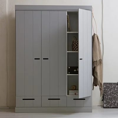 Connect cabinet 3 door cupboard grey