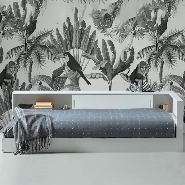 Connect corner bed with storage in white