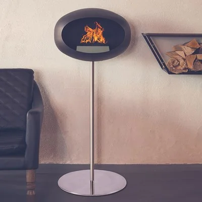 Contemporary indoor fireplace with bio fuel fire