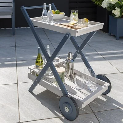 Contemporary two tone garden drinks trolley