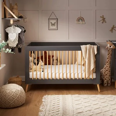 Dark grey cot bed from obaby