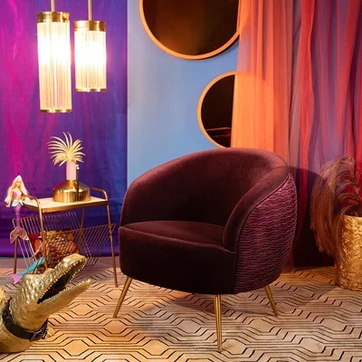 Deep purple velvet so curvy chair