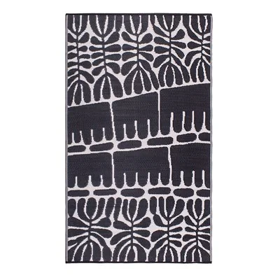 Fab hab outdoor rug in serowe black pattern