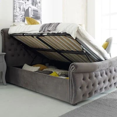 Flair lucinda ottoman in silver