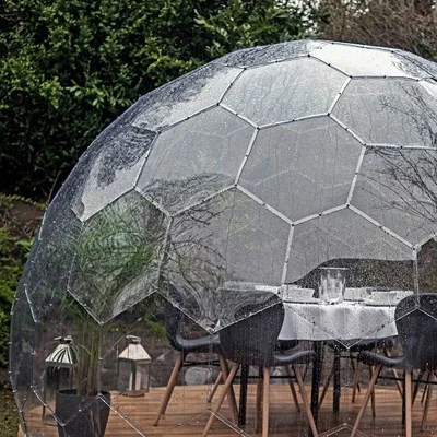 Garden dome shelter made from polycarbonate panels