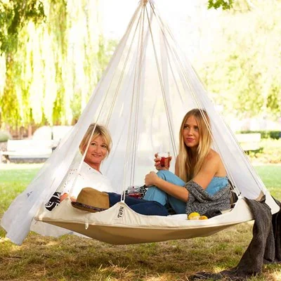Garden hammock in natural white canvas