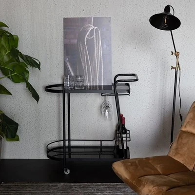 Giulia black metal drinks trolley