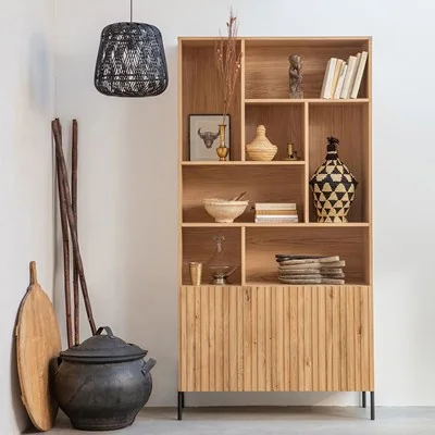Gravure oak veneer pine cabinet from woood