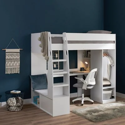 Harry white highsleeper with storage