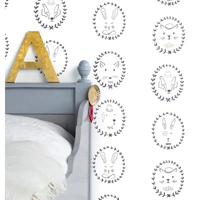 Hibou home portraits wallpaper black white