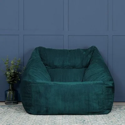 Icon morgan teal green cord beanbag chair