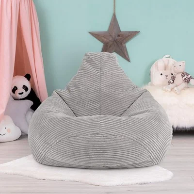 Kids dalton cord grey bean bag