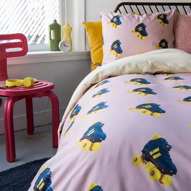 Kids single roller skates duvet cover set