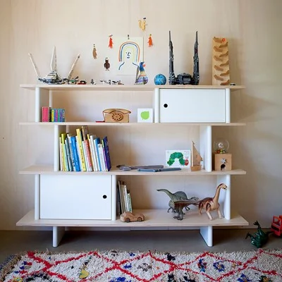 Kids wide bookcase with 3 shelves