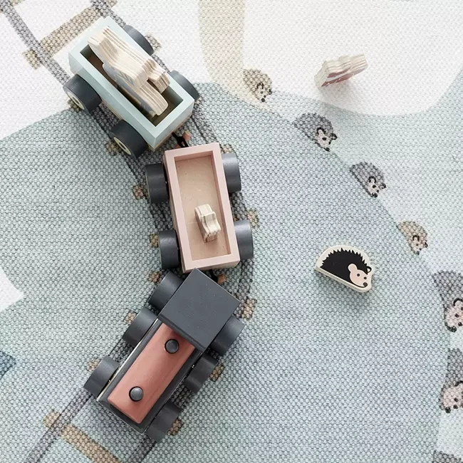 Kids wooden animal train set
