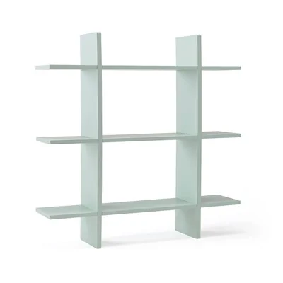 Light green wooden wall shelf