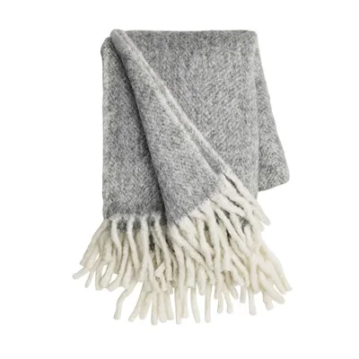 Mathea melange throw in grey