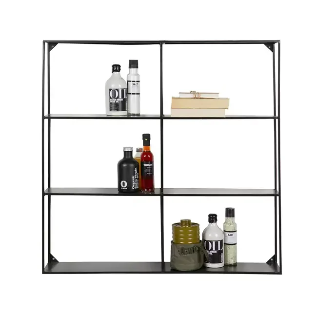 Meert stylish black metal wall shelf