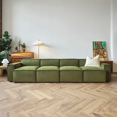 Model 03 velvet 4 seat sofa in vine from swyft