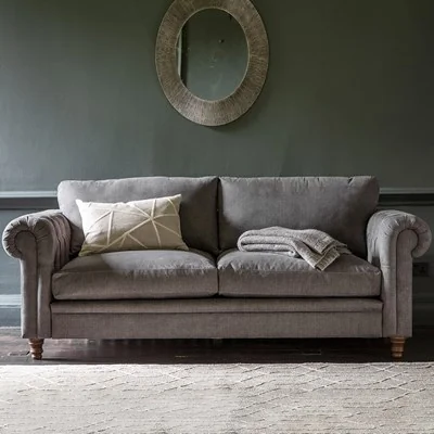 Model 1 3 seat chesterfield sofa in box in flat weave fabric
