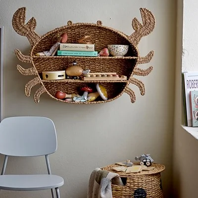 Natural bankuan grass barney bookcase from bloomingville