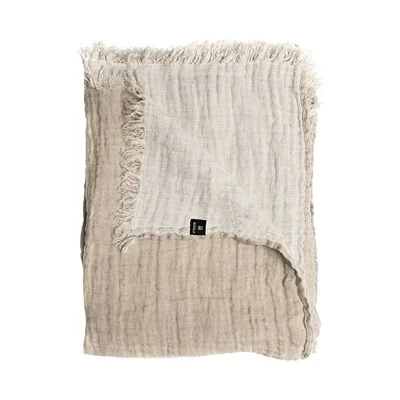 Natural and white hannelin throw from himla