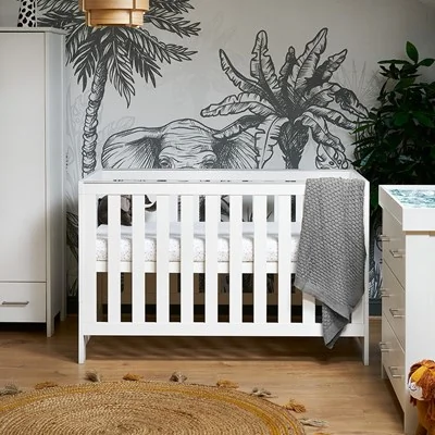 Obaby white nika cot babies bed
