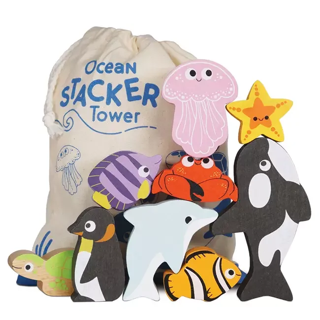 Ocean stacker tower blocks with cotton bag