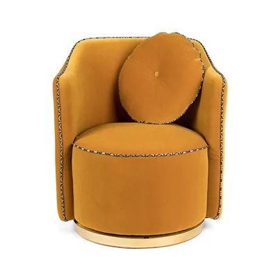 Ochre sassy granny chair with contrast piping