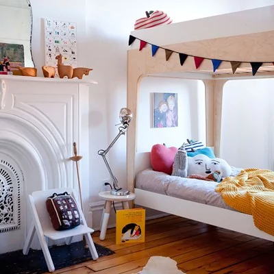 Oeuf perch high sleeper bed in birch wood