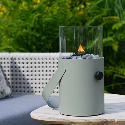 Olive green fire lantern for outdoors