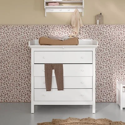 Oliver furniture wooden white dresser with changing table top