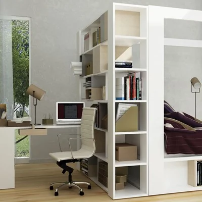 Open bookcase in white