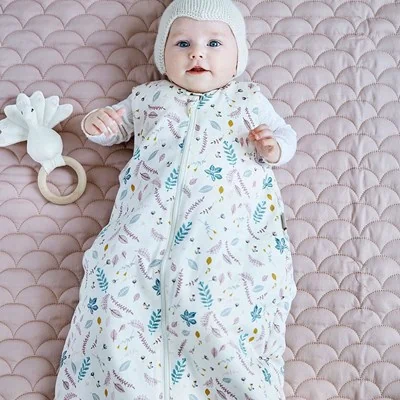 Organic cotton babies tog sleeping bag with zip