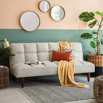 Oslo parchment sofa bed lifestyle