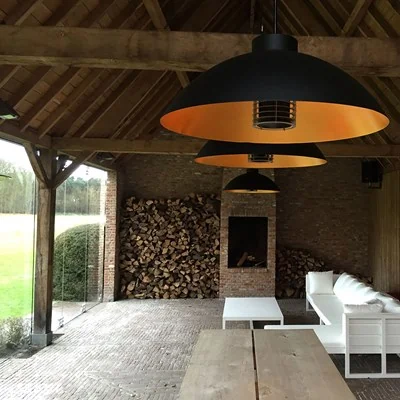 Pendant heater and light from heatsail