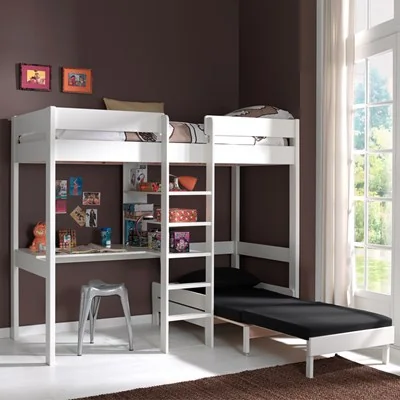 Pino high sleeper childrens bed with sofa bed