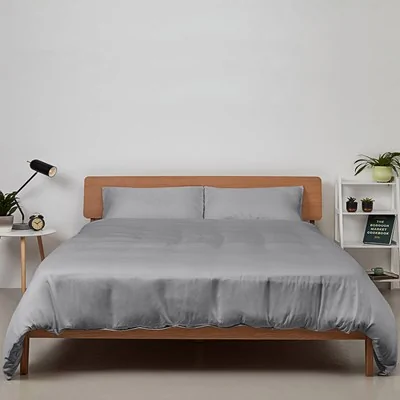 Quiet grey bamboo complete bedding set from panda london