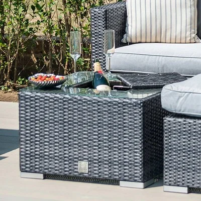 Rattan ice bucket table for outdoors