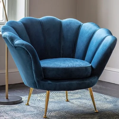 Rivellow blue velvet chair