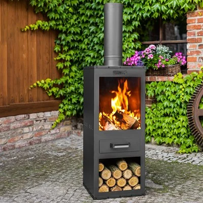 Rosa garden stove with wood store
