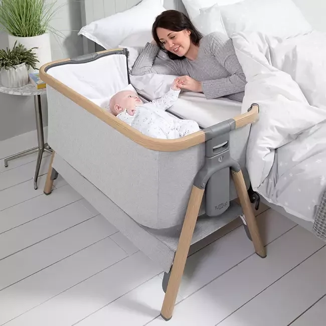 Safe and secure baby bedside cot