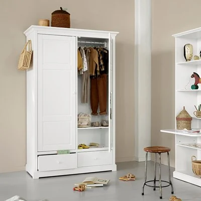 Seaside white classic double wardrobe with drawers from oliver